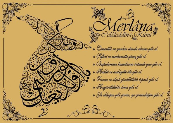 Art Puzzle Hz. Mevlananın Yedi Öğüdü Simli Kadife Baskı