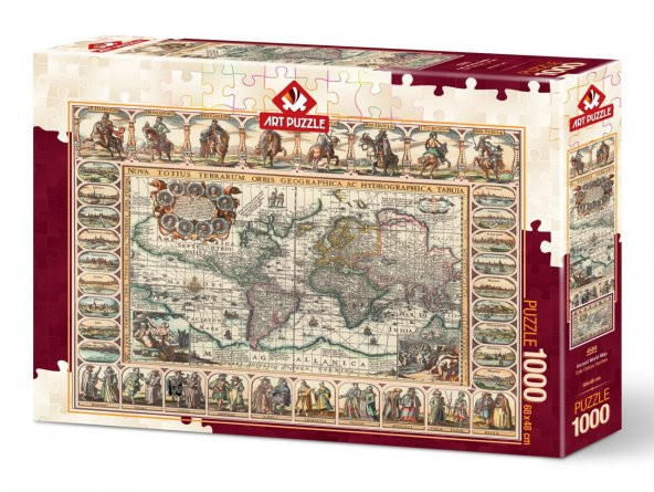 Art Puzzle Eski Dünya Haritası 1000 Parça Puzzle - 2