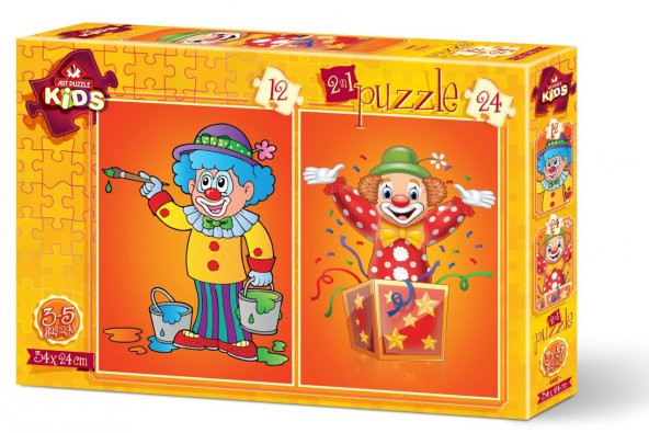 Art Puzzle Palyaço 2li 12+24 Parça Yapboz