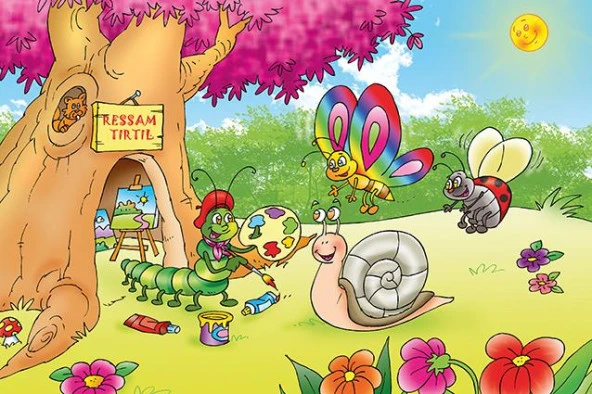 Art Kids Ressam Tırtıl 25 Parça Ahşap Puzzle - 2