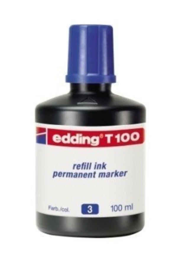 Edding Markör Mürekkebi Permanent Damlalıklı 100 ML Mavi (10 Lu Paket)