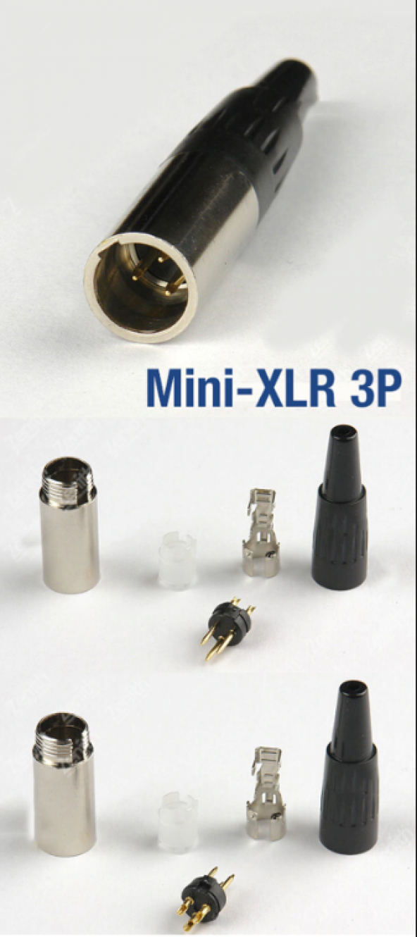 3 Pin Mini XLR Erkek Konnektör