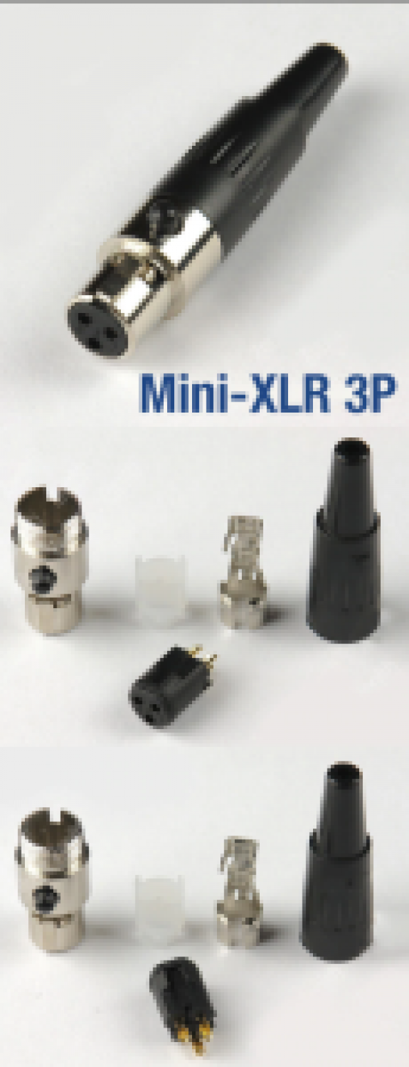 3 Pin Mini XLR Dişi Konnektör - 1