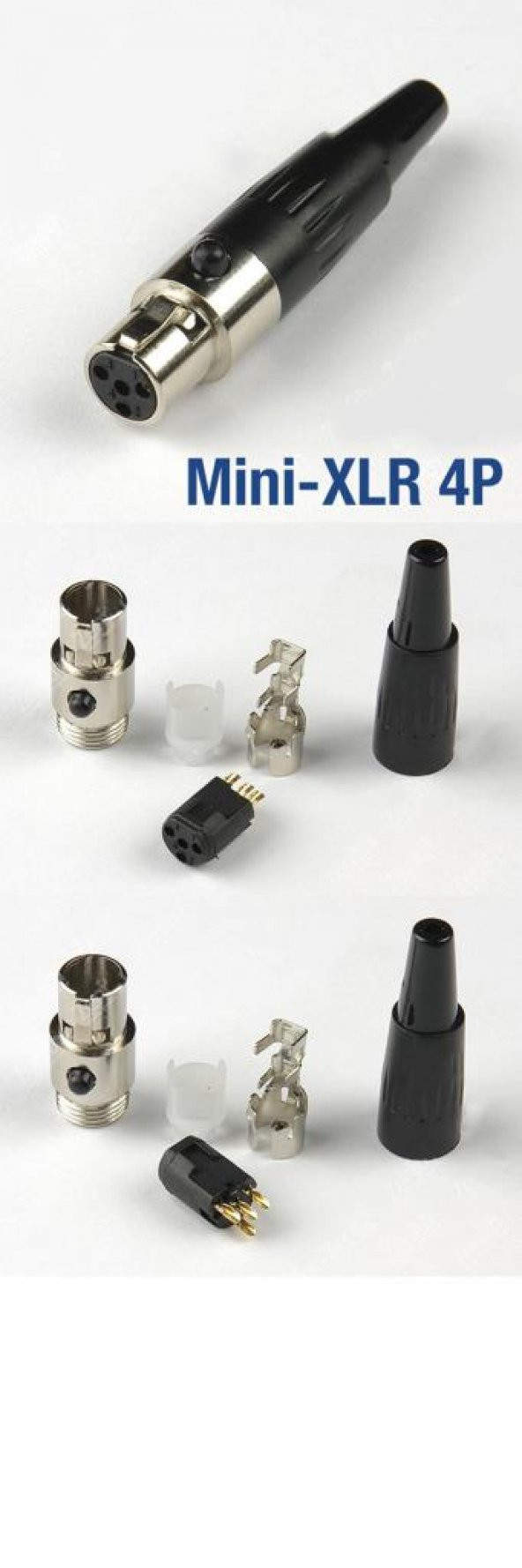 4 Pin Mini XLR Dişi Konnektör