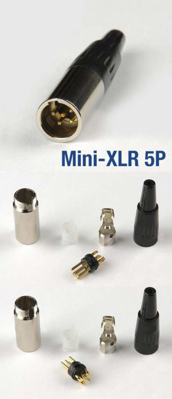 5 Pin Mini XLR Erkek Konnektör