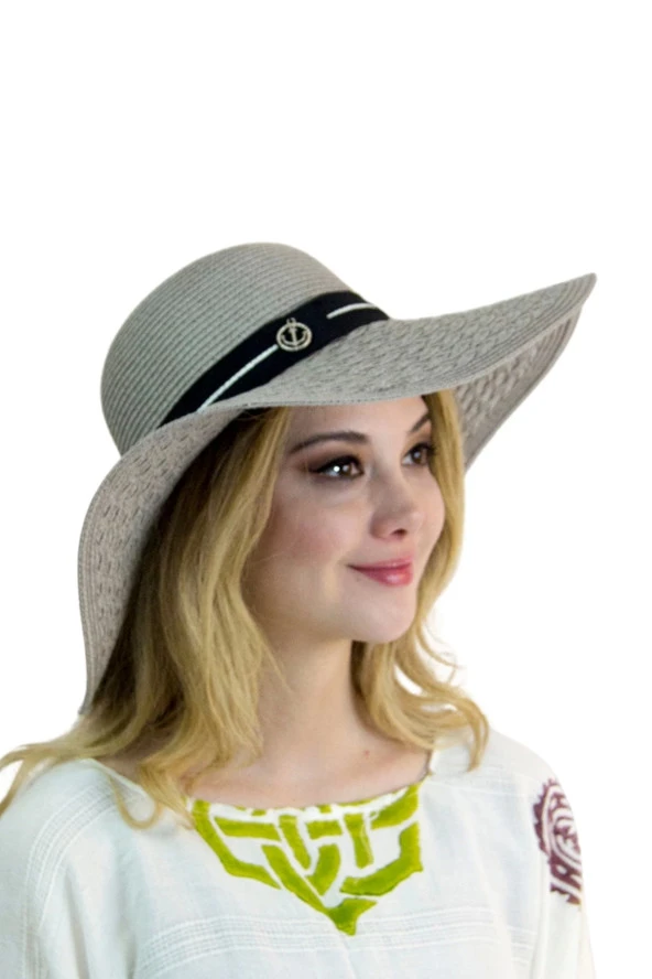 Şeritli Geniş Kenarlı Kadın Şapka 1928 - Resim 3