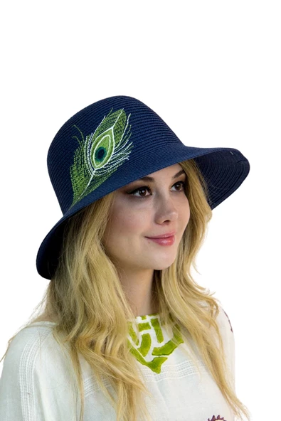 Tüy Desenli Kadın Şapka 1902 - Resim 10