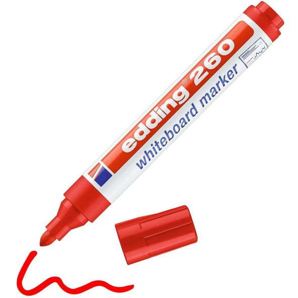 Edding Silinebilir Beyaz Tahta Kalemi Edding 260 KIRMIZI