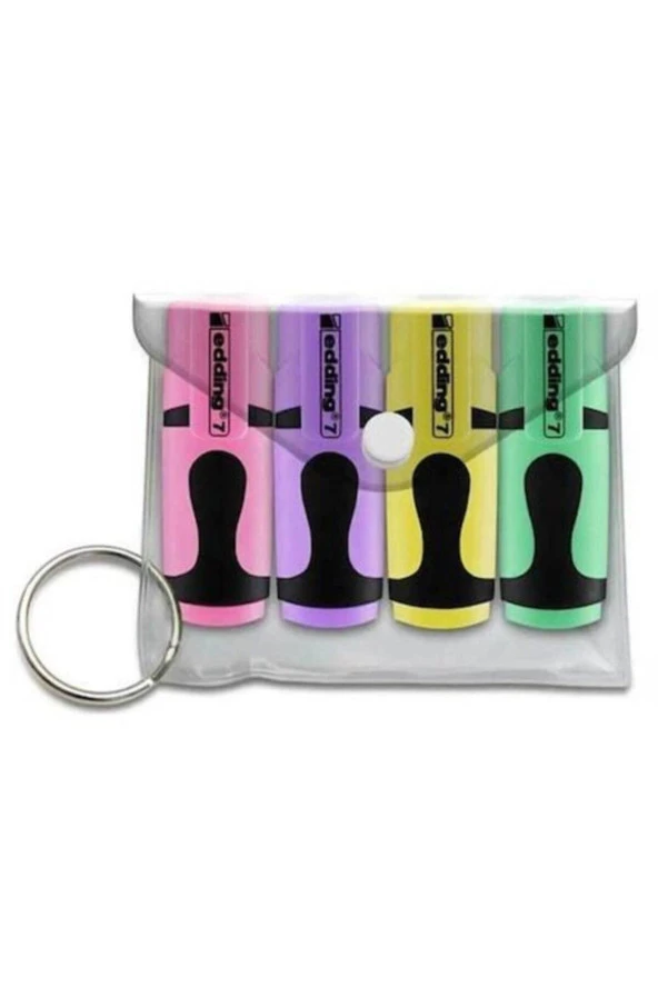 Edding Mini Fosforlu Kalem Pastel Renkler 4 Lü Poşet (12 Poşet)