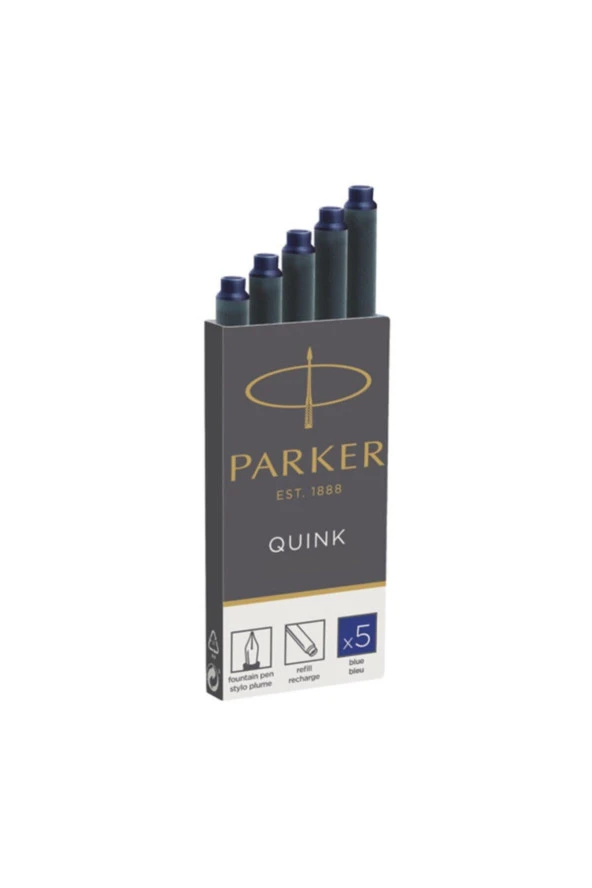 Parker Dolma Kalem Kartuşu Quink 5 Li Mavi (20 Paket) ürün görseli