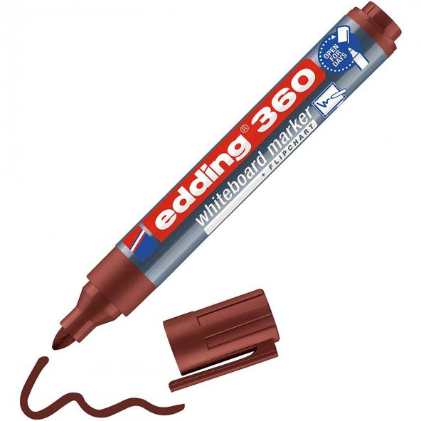 Edding Silinebilir Beyaz Tahta Kalemi Edding 360 KAHVERENGİ Edding Flipchart Kalemi Edding Sunum Kalemi
