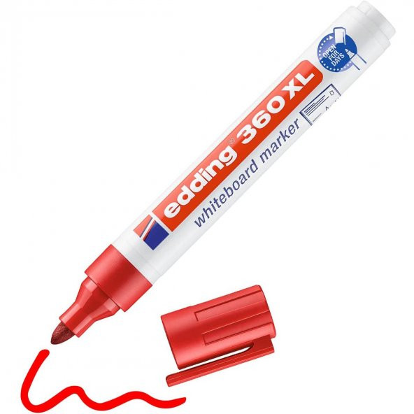 Edding Silinebilir Beyaz Tahta Kalemi Edding 360XL KIRMIZI Edding Flipchart Kalemi Edding Sunum Kalemi