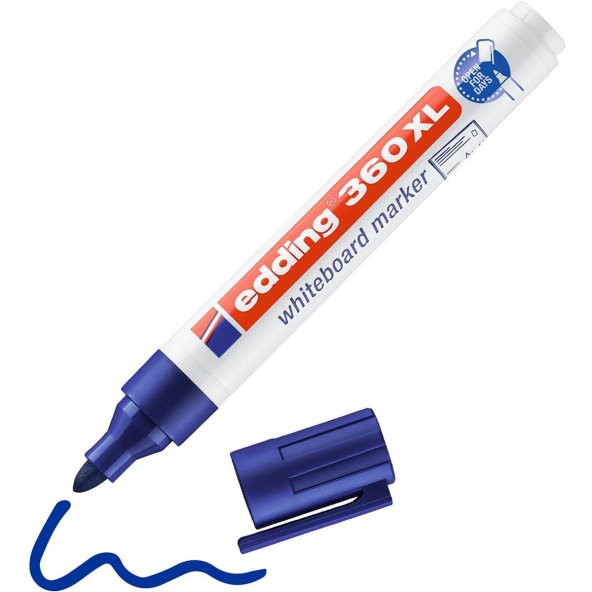 Edding Silinebilir Beyaz Tahta Kalemi Edding 360XL MAVİ Edding Flipchart Kalemi Edding Sunum Kalemi