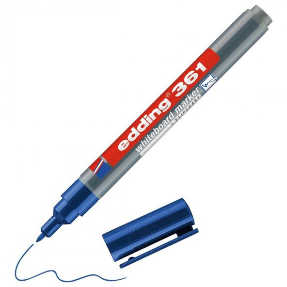 Edding Silinebilir İNCE UÇLU Beyaz Tahta Kalemi Edding 361 MAVİ Edding Flipchart Kalemi Edding Sunum Kalemi