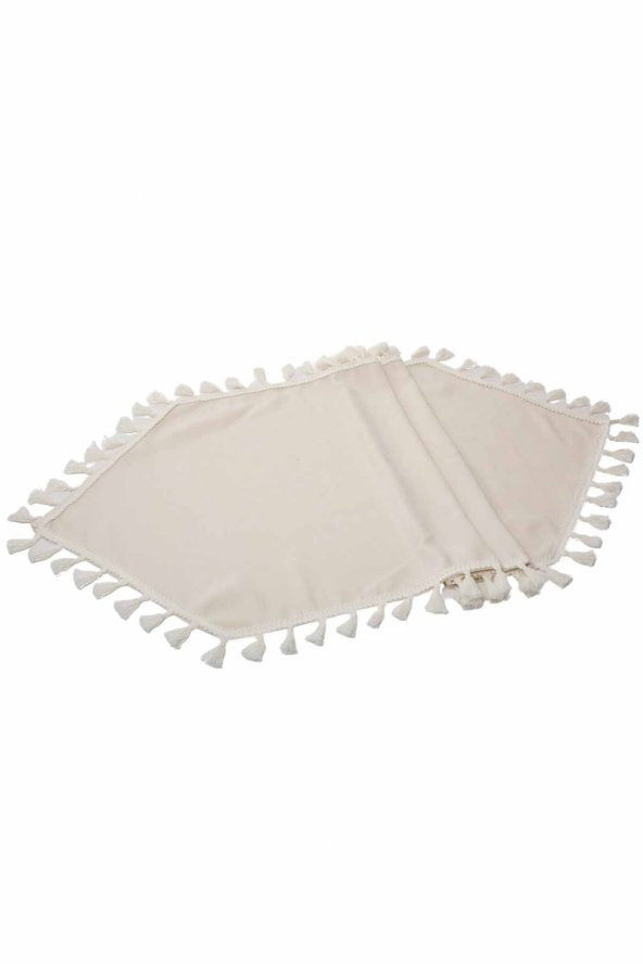 90X30 Püsküllü Runner Ekru - 3