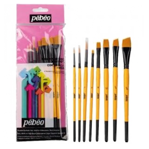 Pebeo Fırça Seti Angular-Kesik Uç-Suluboya 8 Li SET-6 - 2