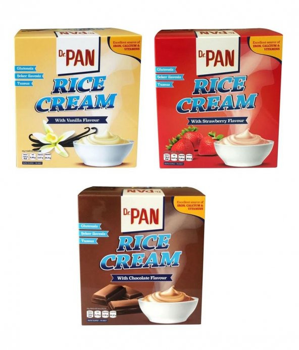 Dr Pan 3lü Rice Cream Set Çikolata Vanilya Çilek 400 gr 3 Adet