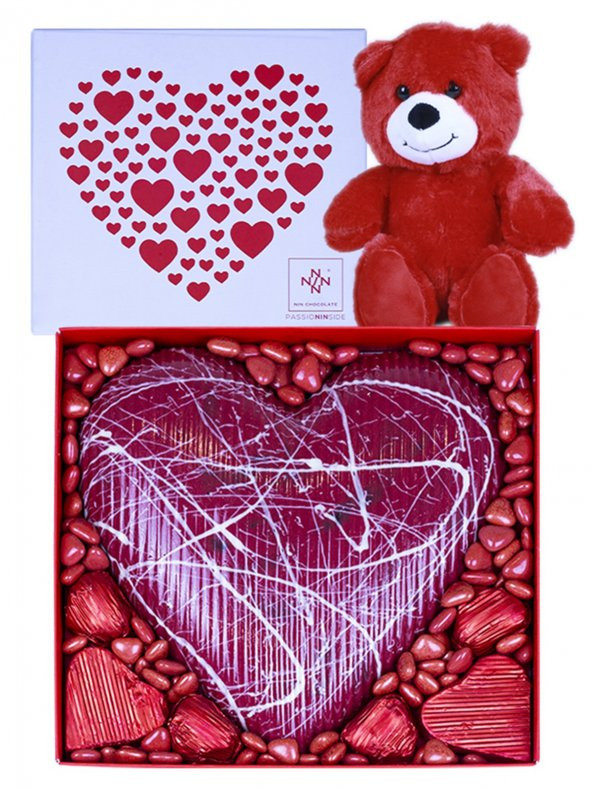 Sevgililer Günü Ayıcıklı Kutu Çikolata - 2