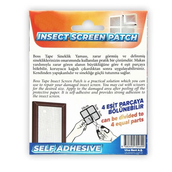 Sineklik Tamir Bantı Sineklik Yaması Kendinden Yapışkanlı 10x10cm 4Adet 10 Paket - Resim 4