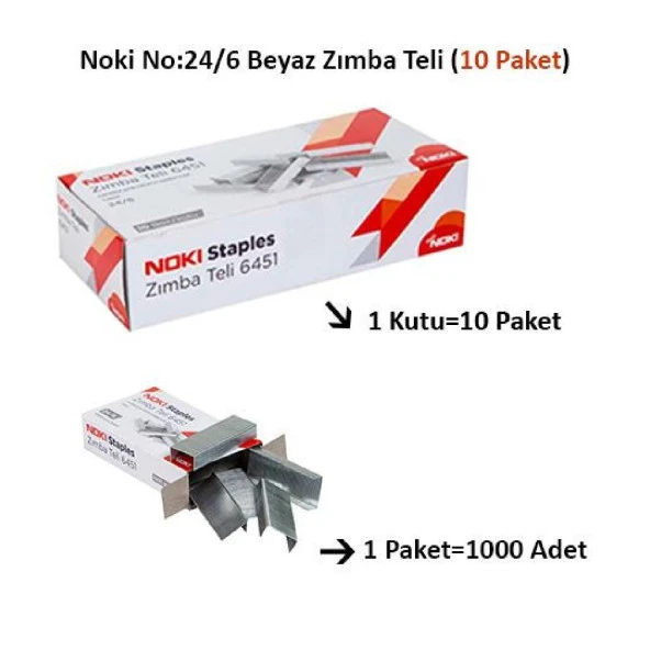 Noki 24/6 Zımba Teli 10lu Paket
