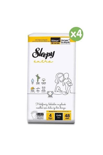Sleepy Extra Günlük Aktivite 4 Numara Maxi 192'li Bebek Bezi - 2