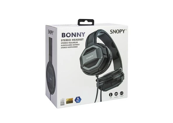 Snopy SN-101 BONNY Gri PC&Telefon Mikrofonlu Kulaklık