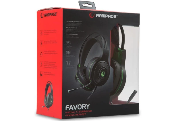 RAMPAGE FAVORY 7.1 USB SURROUND UYUNCU KULAKLIK+MİCROFON - 2