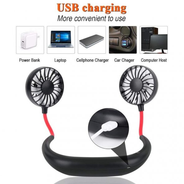 Boyun Askılı Kablosuz Şarjlı Taşınabilir Mini Fan Vantilatör - 5