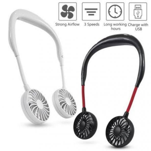 Boyun Askılı Kablosuz Şarjlı Taşınabilir Mini Fan Vantilatör - 6