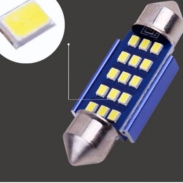 Dekoratif led ampul 12SMD CANBUS 31mm sofit ampul beyaz/ LAAM868 - 3