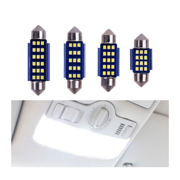 Dekoratif led ampul 12SMD CANBUS 31mm sofit ampul beyaz/ LAAM868 - 4