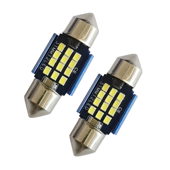 Dekoratif led ampul 12SMD CANBUS 31mm sofit ampul beyaz/ LAAM868 - 2