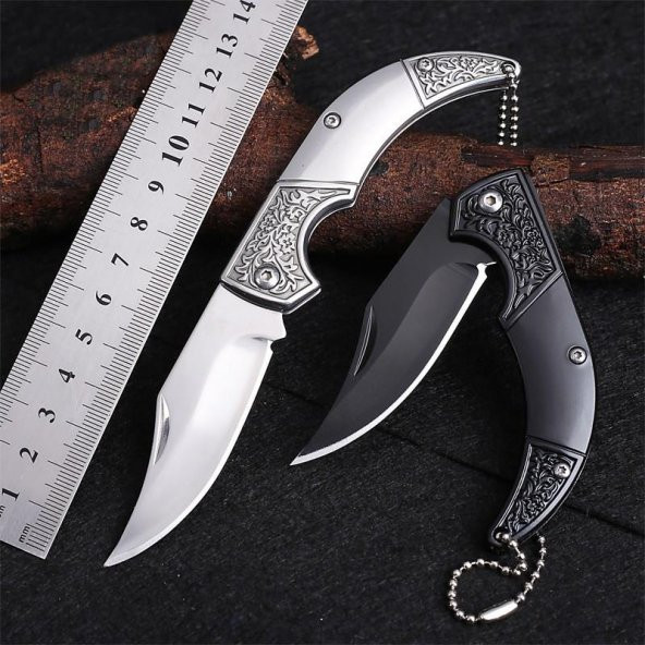Valkyrie Vintage Katlanabilir Outdoor Kamp Çakısı Siyah - 7