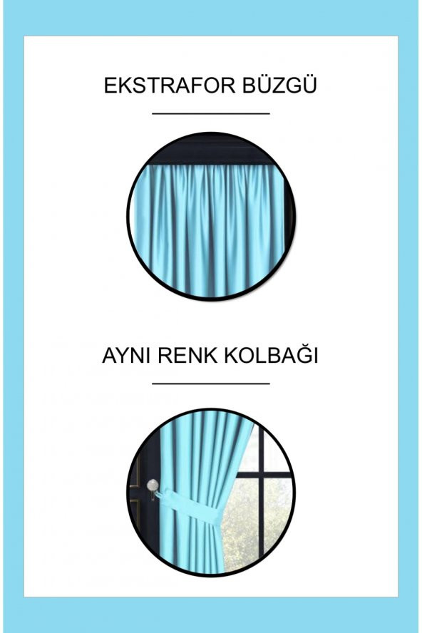 Demor Home Tatlı Mavi Karartma, Güneşlik, Blackout Fon Perde - 3