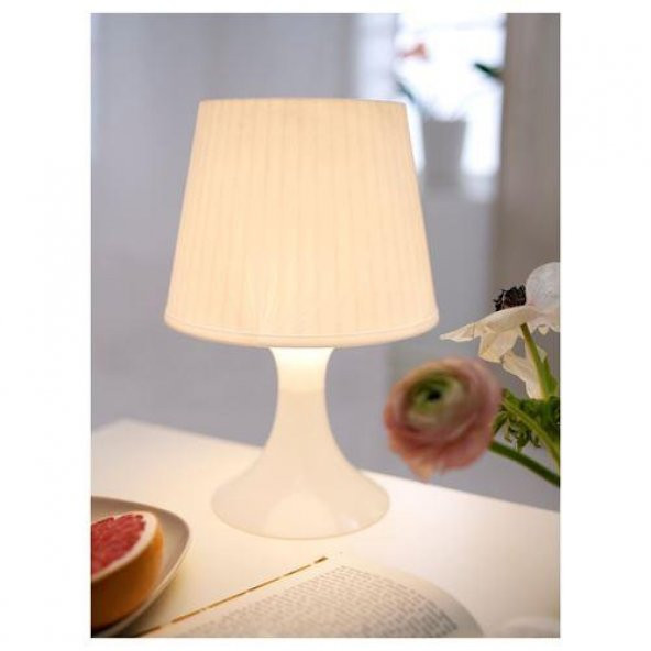 Beyaz Renk Abajur IKEA 40 W MeridyenDukkan 29 Cm Masa Lambası Abajur - 3
