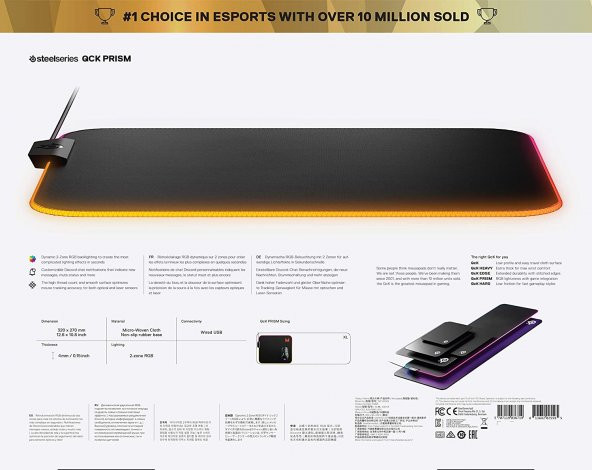 Steelseries Qck Prism Cloth (Kumaş) Medium Rgb Oyun Mousepad - 5