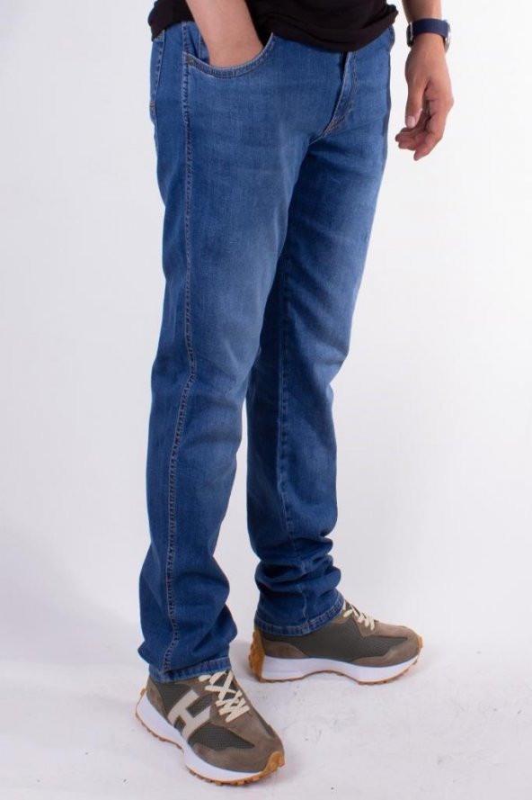 Twister Vegas 132-250 Mavi Yüksek Bel Rahat Paça Erkek Jeans Pantolon