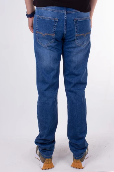 Twister Vegas 132-250 Mavi Yüksek Bel Rahat Paça Erkek Jeans Pantolon - 4
