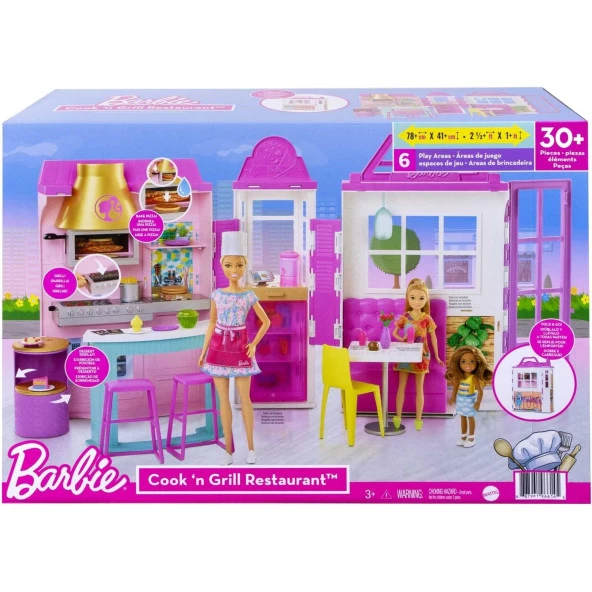 Barbie'nin Restoranı Oyun Seti 30'dan Fazla Parçası ve 6 Farklı Oyun Alanı İle - 7