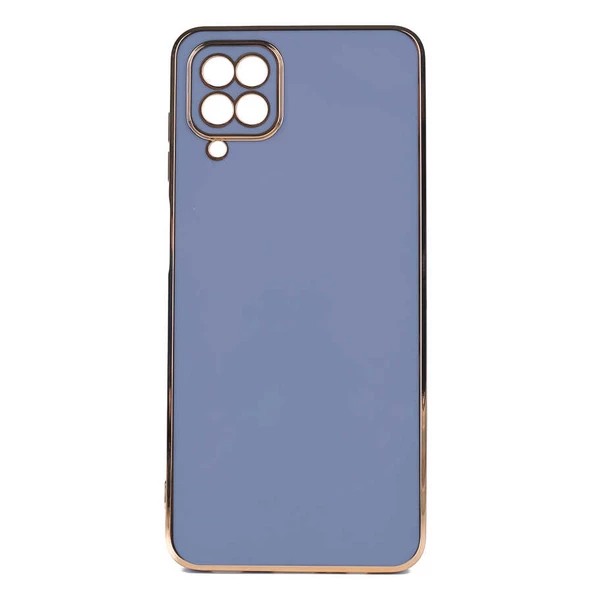Gpack Samsung Galaxy A12 Kılıf Bark Parlak Silikon Renkli Kenarları Rose