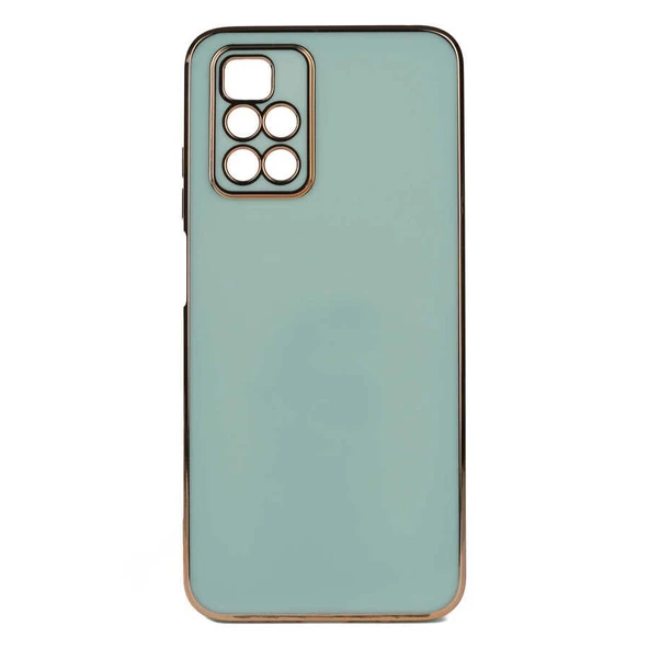 Gpack Xiaomi Redmi 10 Kılıf Bark Parlak Silikon Renkli Kenarları Rose