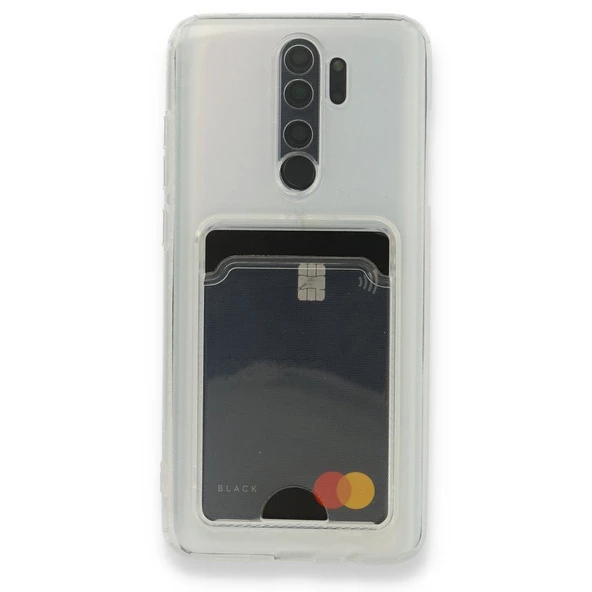 Gpack Xiaomi Redmi Note 8 Pro Kılıf 1 Adet Kartlıklı Şeffaf Silikon Lüx Korumalı