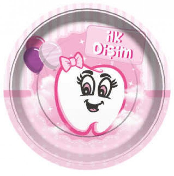 TABAK İLK DİŞİM KIZ 23CM 8 ADET ürün görseli