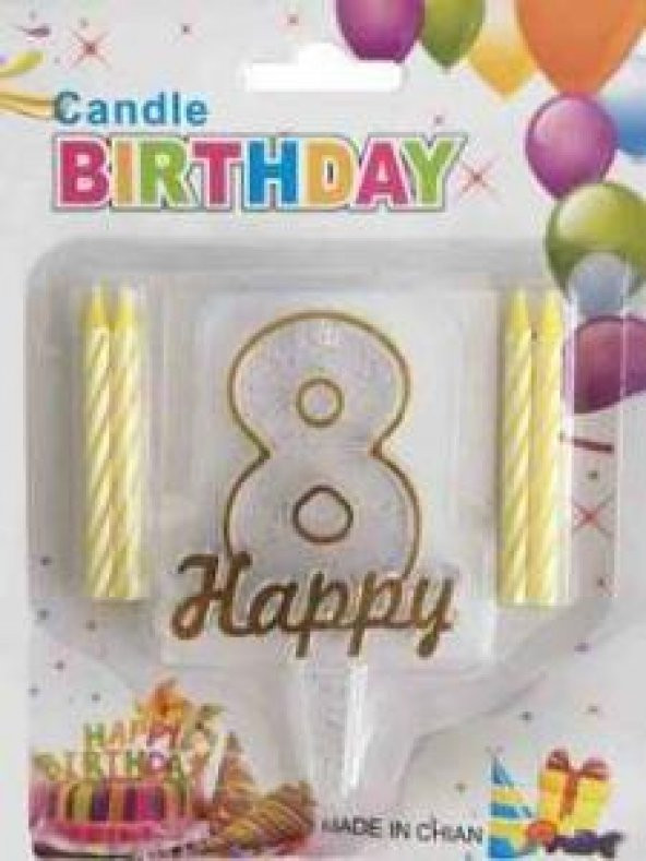 MUM 8 YAŞ HAPPY YAZILI ALTIN 1 ADET