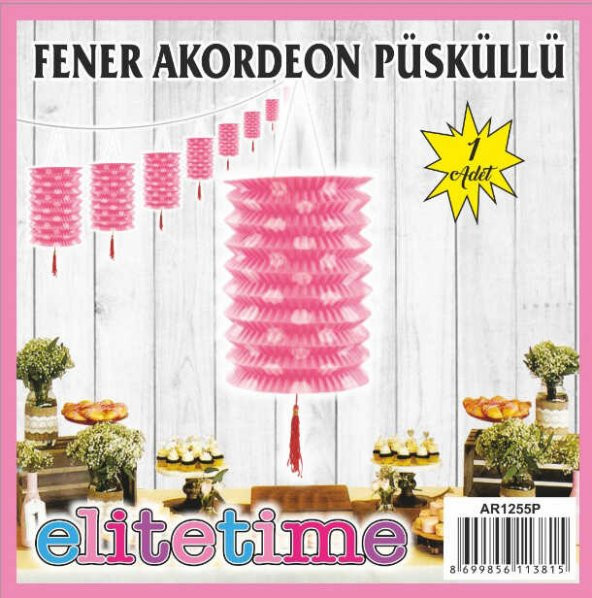 FENER AKORDİYON PÜSKÜLLÜ PEMBE 1 ADET ürün görseli 1