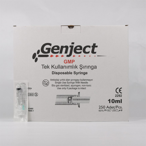 ENJEKTÖR 10 CC YEŞİL 3 PARÇA GENJECT 250 ADET S.K.T 2027 - 2