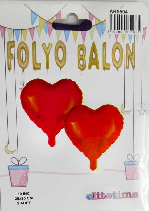 FOLYO BALON KALPLİ KIRMIZI 10 INC 2 ADET