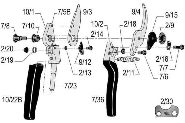 Felco 10 Budama Makası 21cm Sol By-Pass - 2