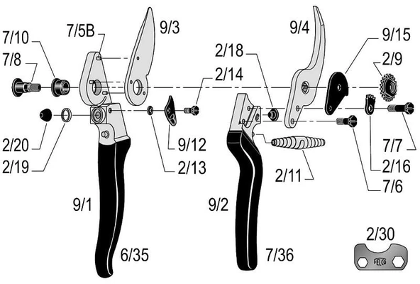 Felco 9 Budama Makası 21cm Sol By-Pass - 2