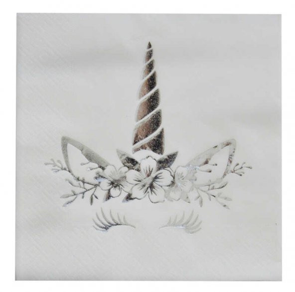 UNICORN PEÇETE VARAKLI GÜMÜŞ 33X33 CM 16 ADET - 1